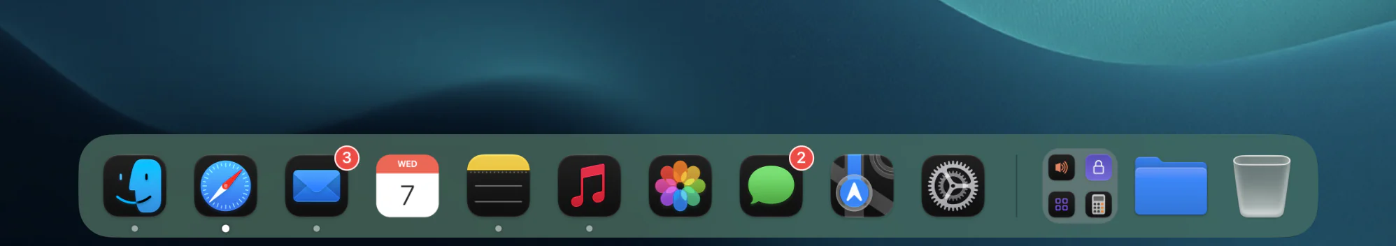 The Dockish dock in the tinted theme
